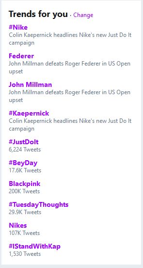 Kaepernick Trending