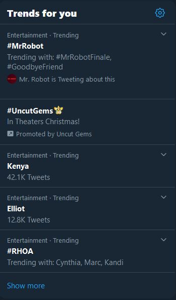 Mr. Robot Episode 12 and 13 Trending - 12.22.2019
