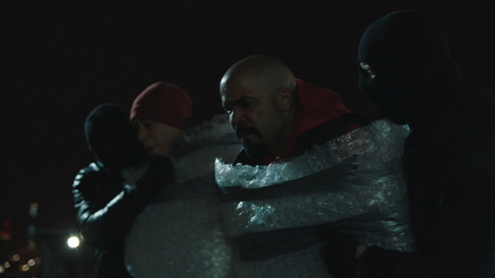 Tommy and Men in Bubble Wrap (Alt)